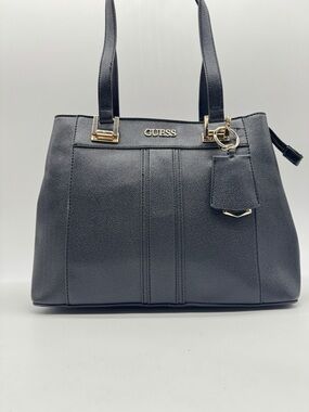 GUESS Black “Trixy” Satchel with Gold Accent Hardware